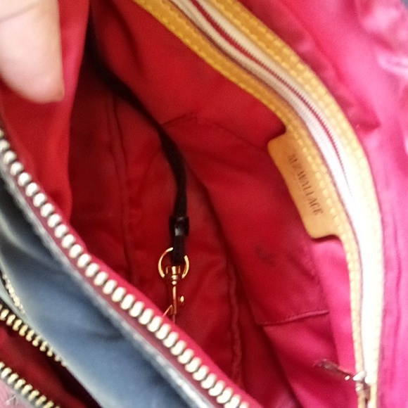 MZ Wallace crossbody or shoulder bag, leather trim red satin inner  liner - Picture 9 of 10